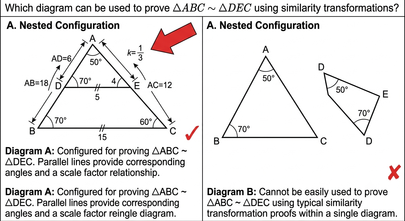 Which Diagram Can Be Used to Prove △ABC ~ △DEC Using Similarity Transformations? A Complete Geometry Guide