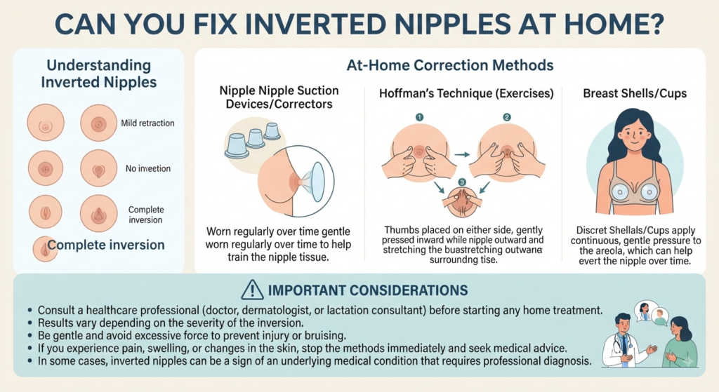 How to Fix Inverted Nipples at Home and when to get checked